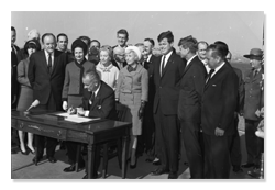 LBJ Signing Immigration and Nationality Act of 1965
