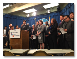 Democratic lawmakers touting a package of pro-immigrant bills in Sacramento