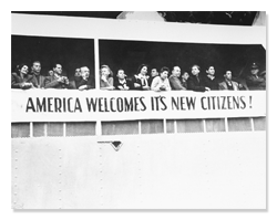 USS General Black Transporting Displaced Persons 1948 With Banner Reading